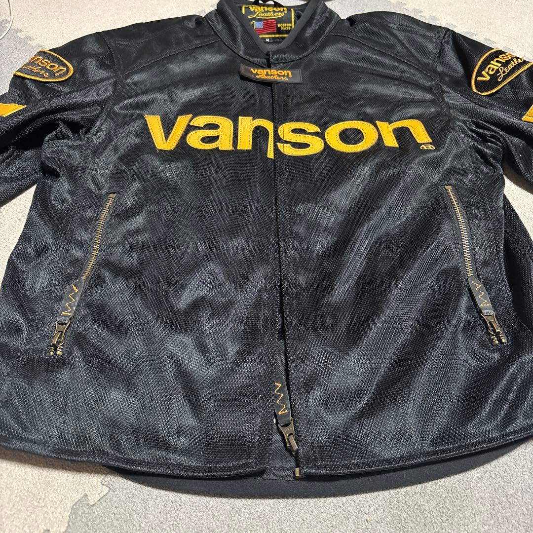 vanson メッシュバイクジャケット Mサイズ 黒/黄色