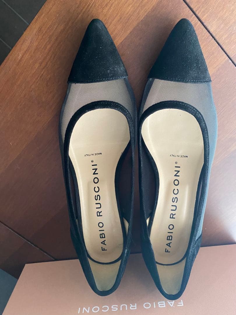 FABIO RUSCONI ブラックパンプス 37