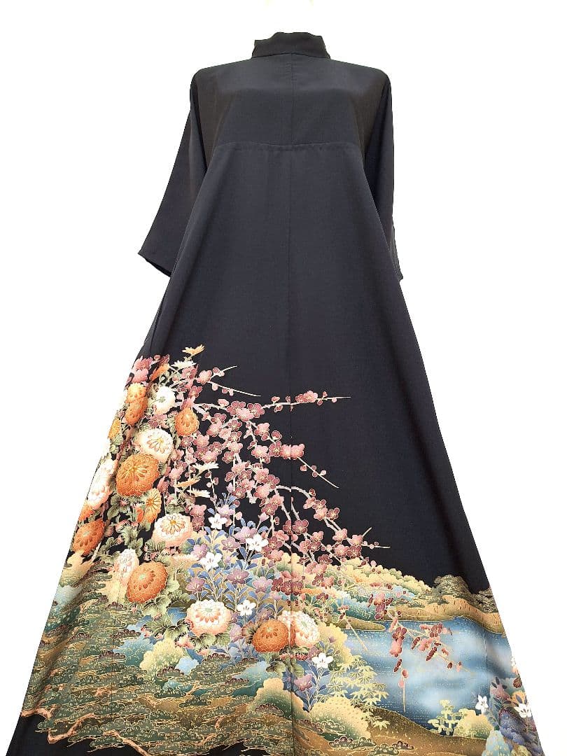 着物リメイクワンピース3682