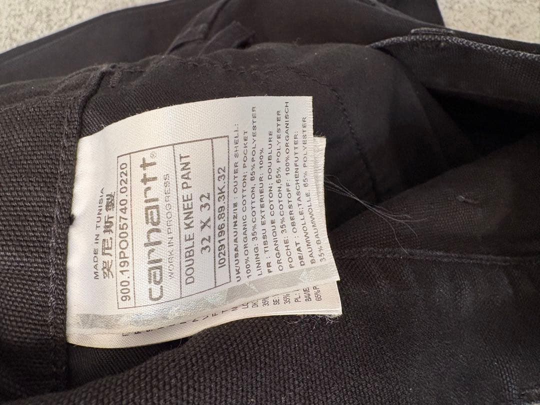 Carhartt WIP ダブルニーパンツ 32×32 ブラック