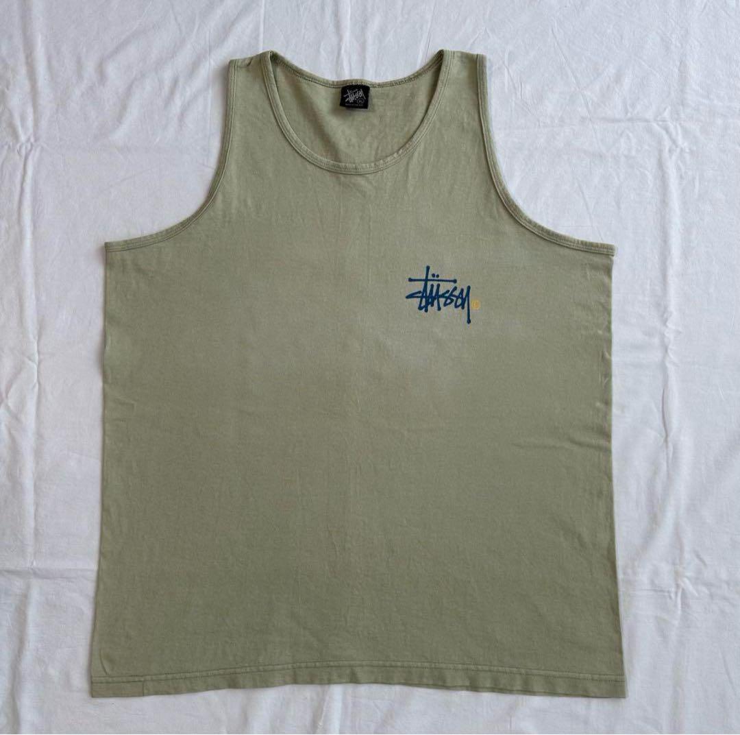 【MADE IN USA】old Stüssy オリーブ タンクトップ XL