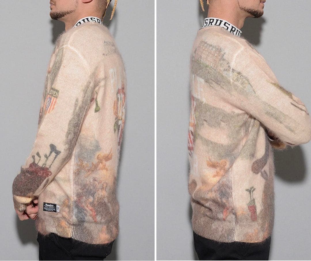 新品 ラッセルノ ゴルフ グラフィック ニット セーター アイボリー XL 6