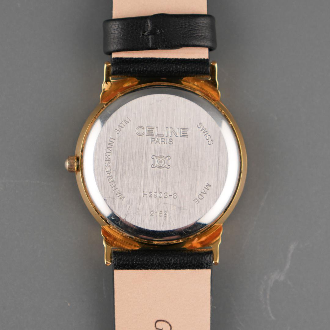 美品 CELINE シェル スモセコ 腕時計 電池新品 新品ベルト クォーツ