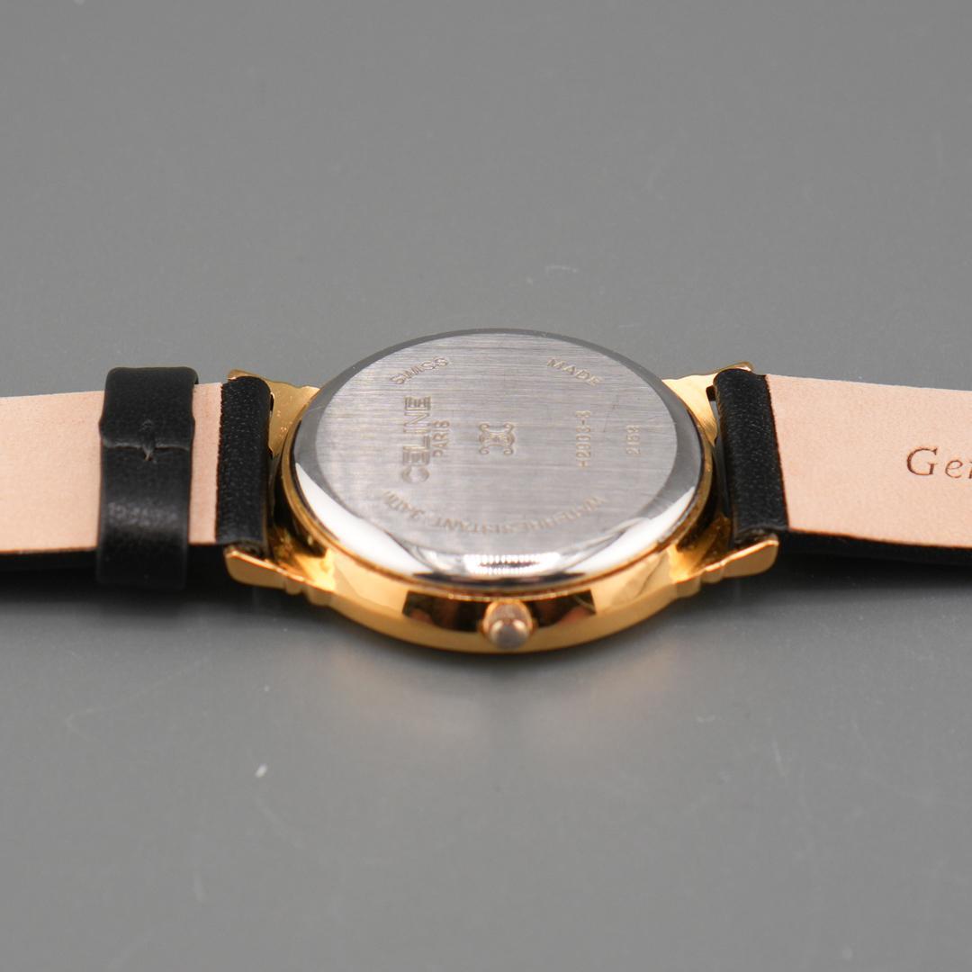 美品 CELINE シェル スモセコ 腕時計 電池新品 新品ベルト クォーツ