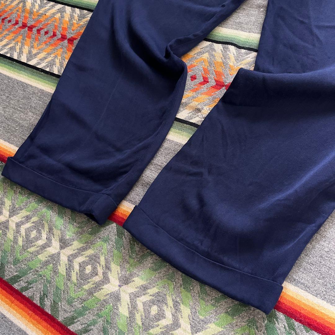 50s レーヨン ギャバジン スラックス ナス紺 ロカビリー ヴィンテージ