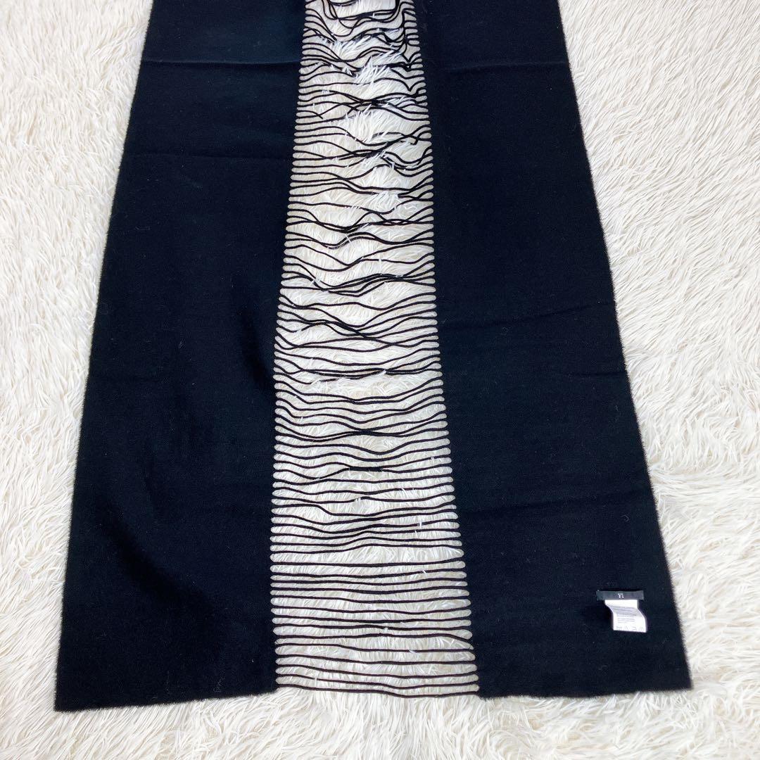 Y's ヨウジヤマモト マフラー　ストール　フリンジ　黒　ウール