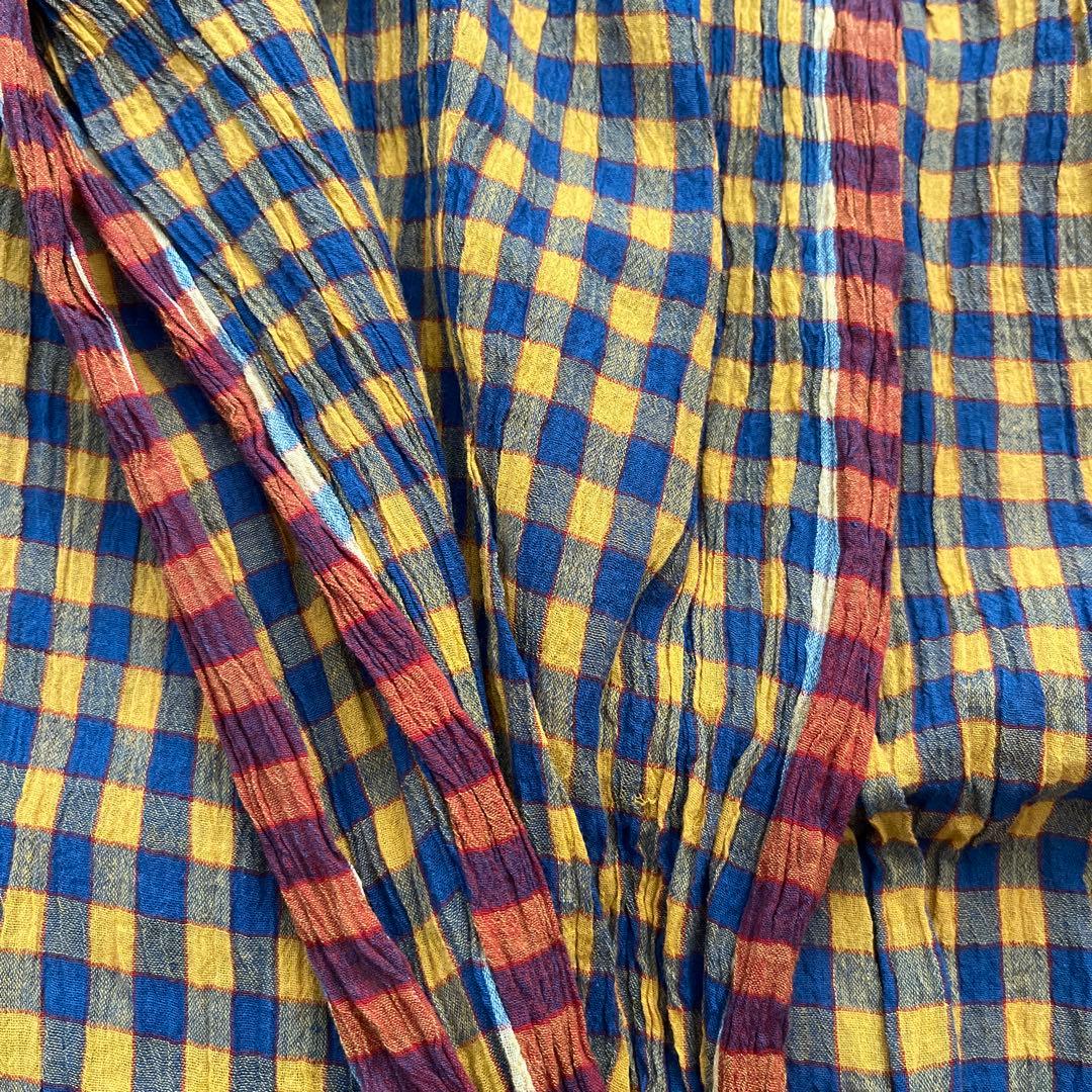 pero チェック柄 カディ綿大判ストール