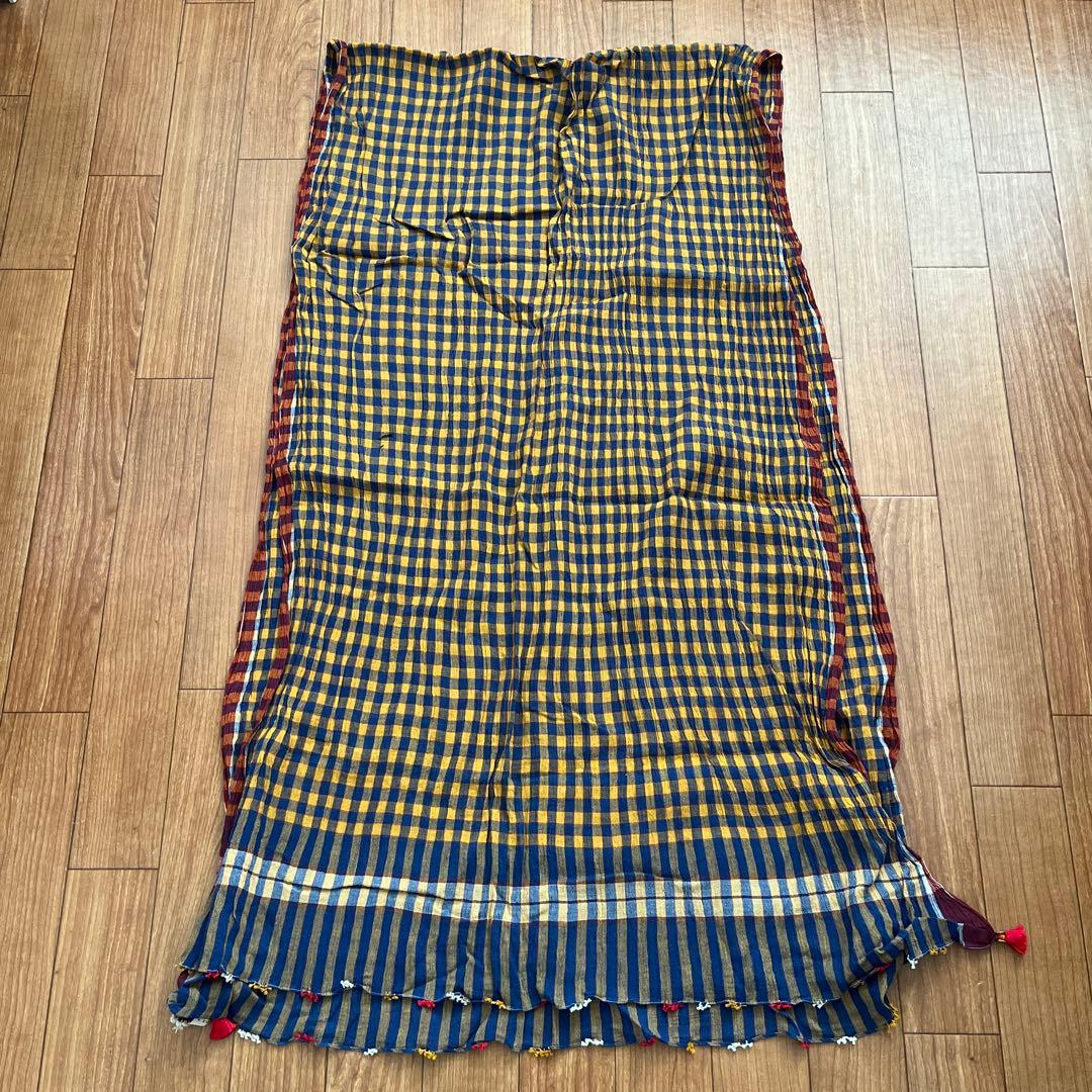 pero チェック柄 カディ綿大判ストール