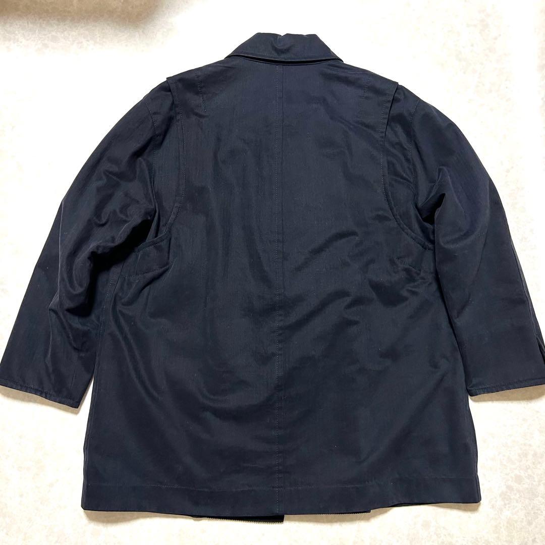 80's Byblos ビブロス　メンズコート　コットンウール　ネイビー　XL