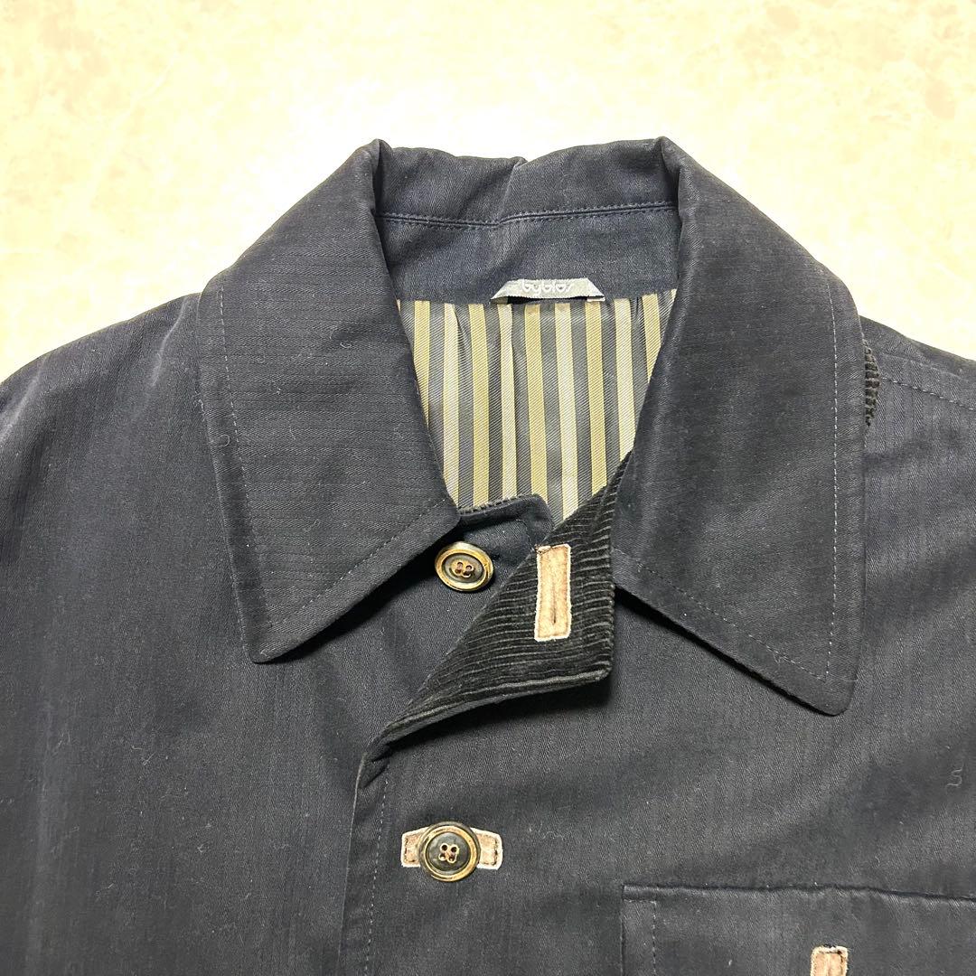 80's Byblos ビブロス　メンズコート　コットンウール　ネイビー　XL