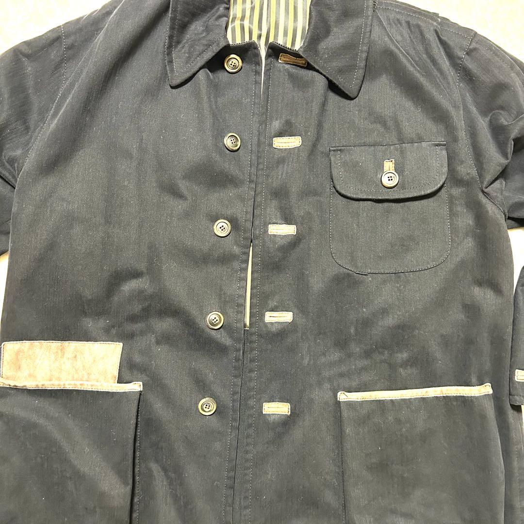 80's Byblos ビブロス　メンズコート　コットンウール　ネイビー　XL