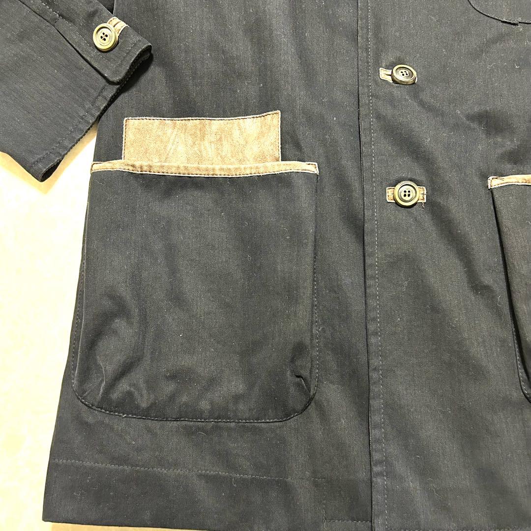 80's Byblos ビブロス　メンズコート　コットンウール　ネイビー　XL