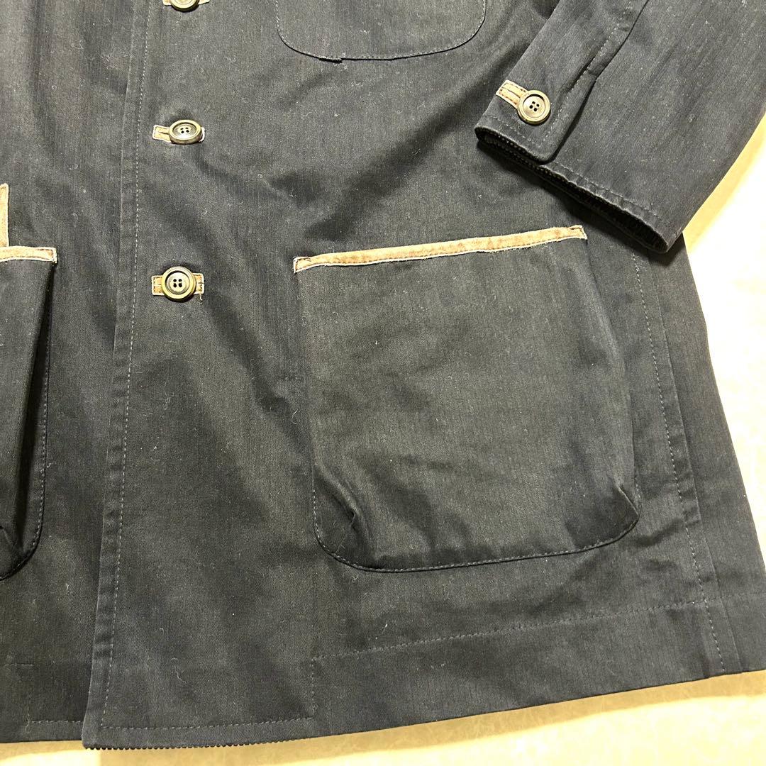 80's Byblos ビブロス　メンズコート　コットンウール　ネイビー　XL