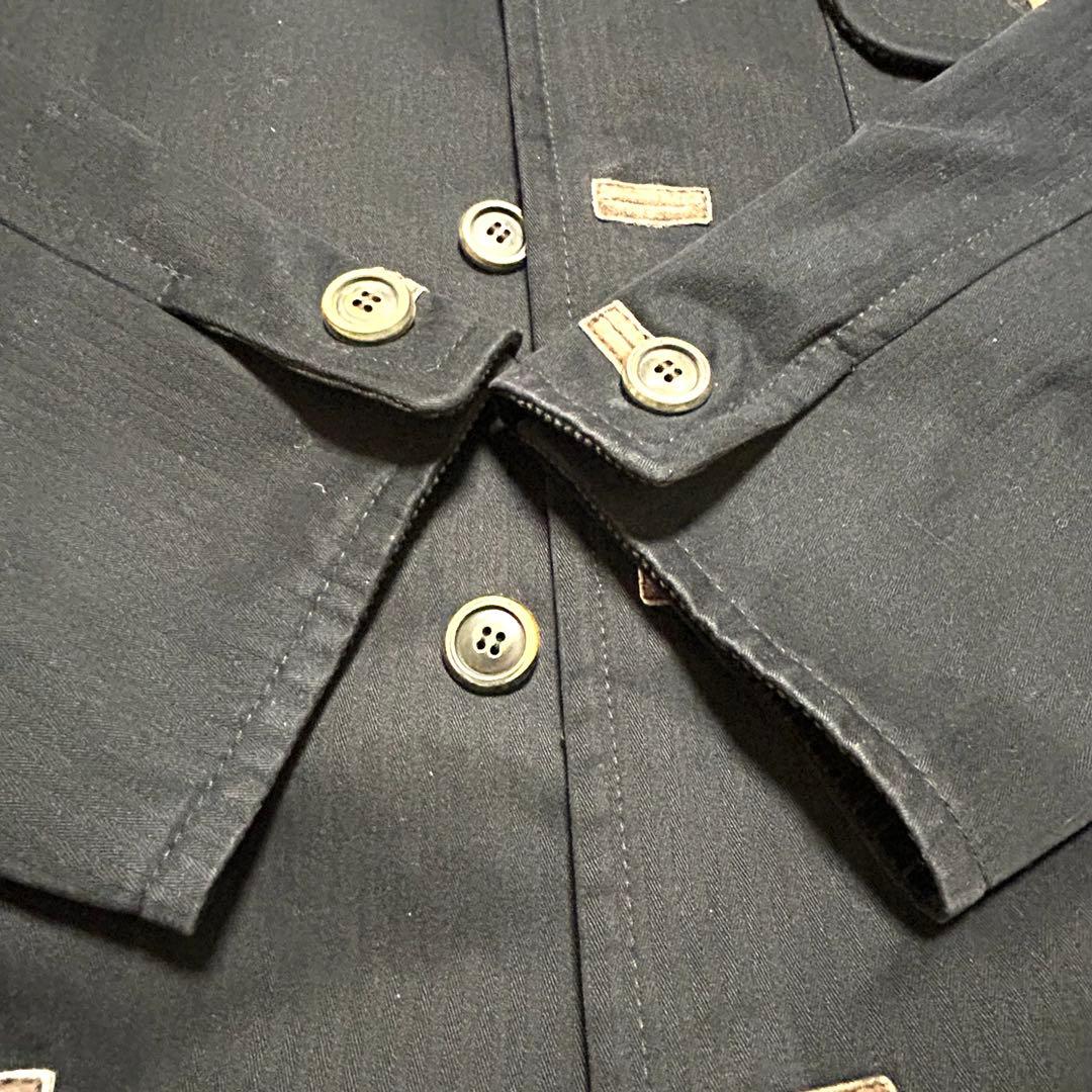 80's Byblos ビブロス　メンズコート　コットンウール　ネイビー　XL