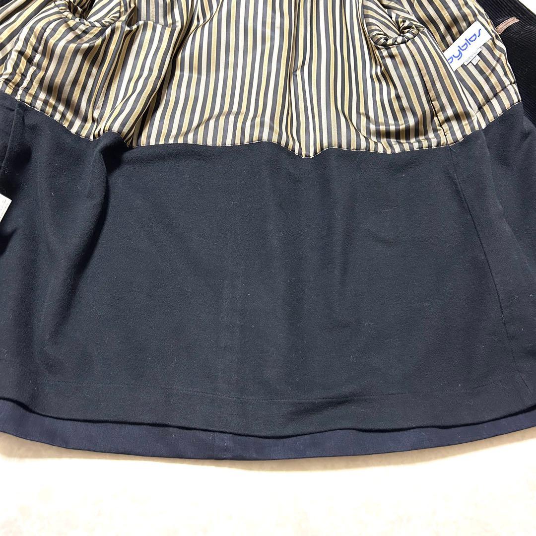 80's Byblos ビブロス　メンズコート　コットンウール　ネイビー　XL