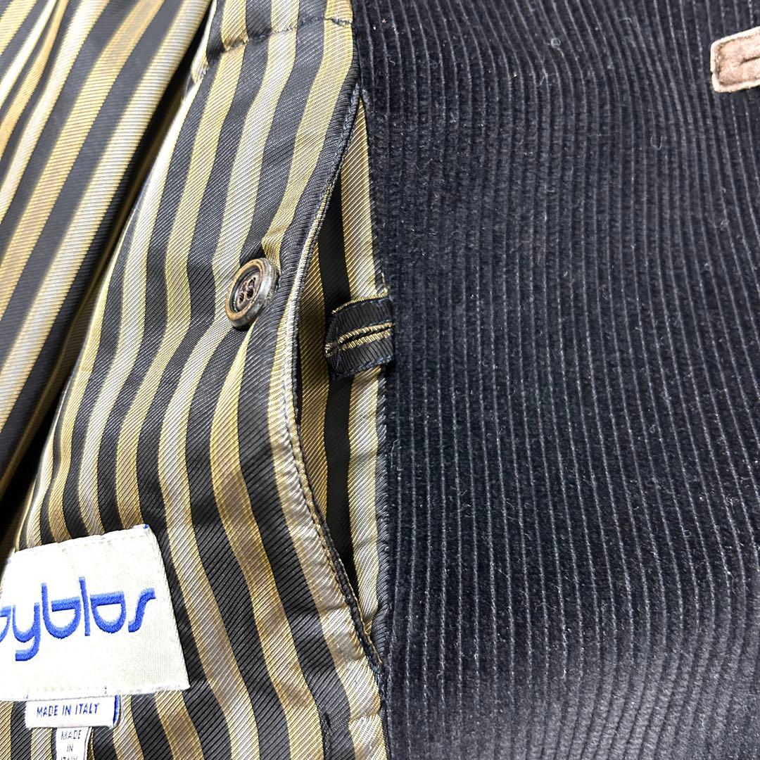 80's Byblos ビブロス　メンズコート　コットンウール　ネイビー　XL