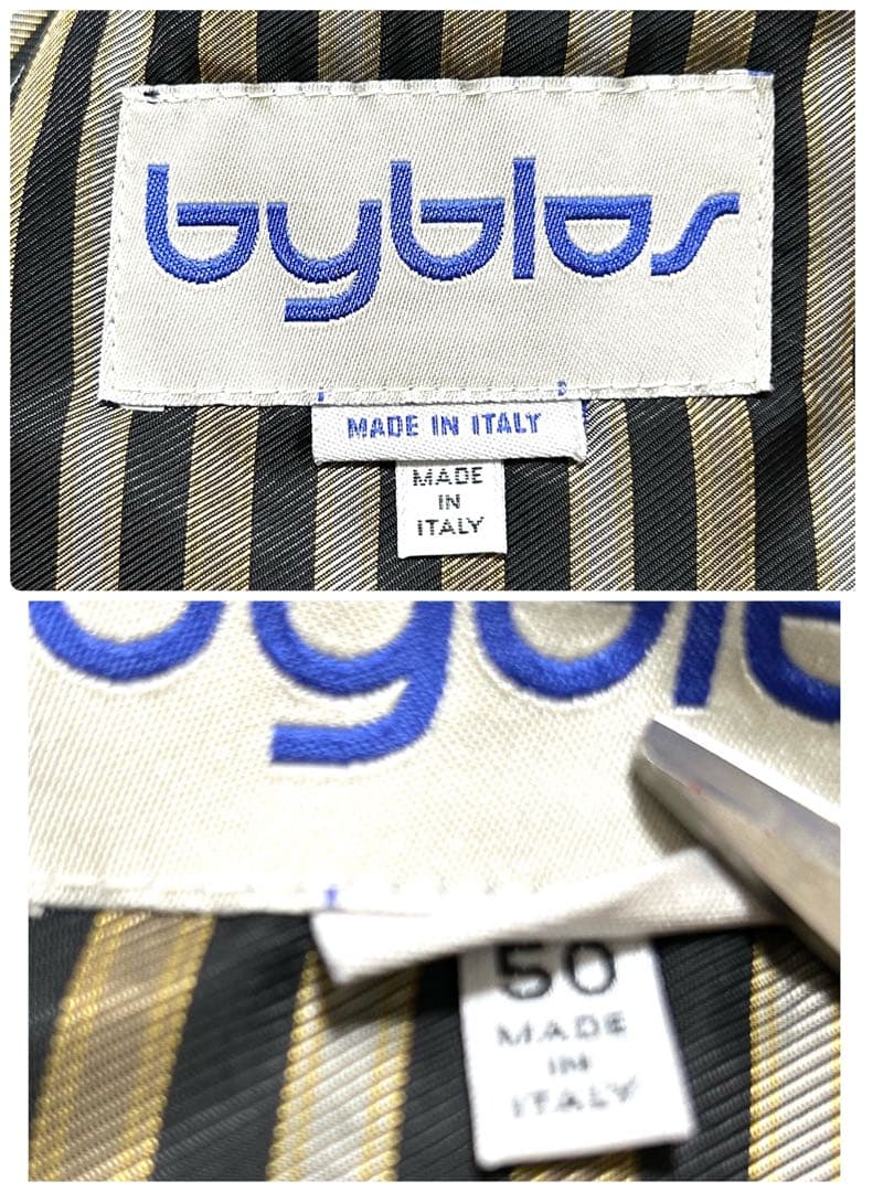 80's Byblos ビブロス　メンズコート　コットンウール　ネイビー　XL