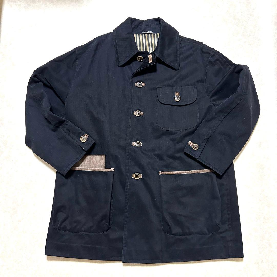 80's Byblos ビブロス　メンズコート　コットンウール　ネイビー　XL
