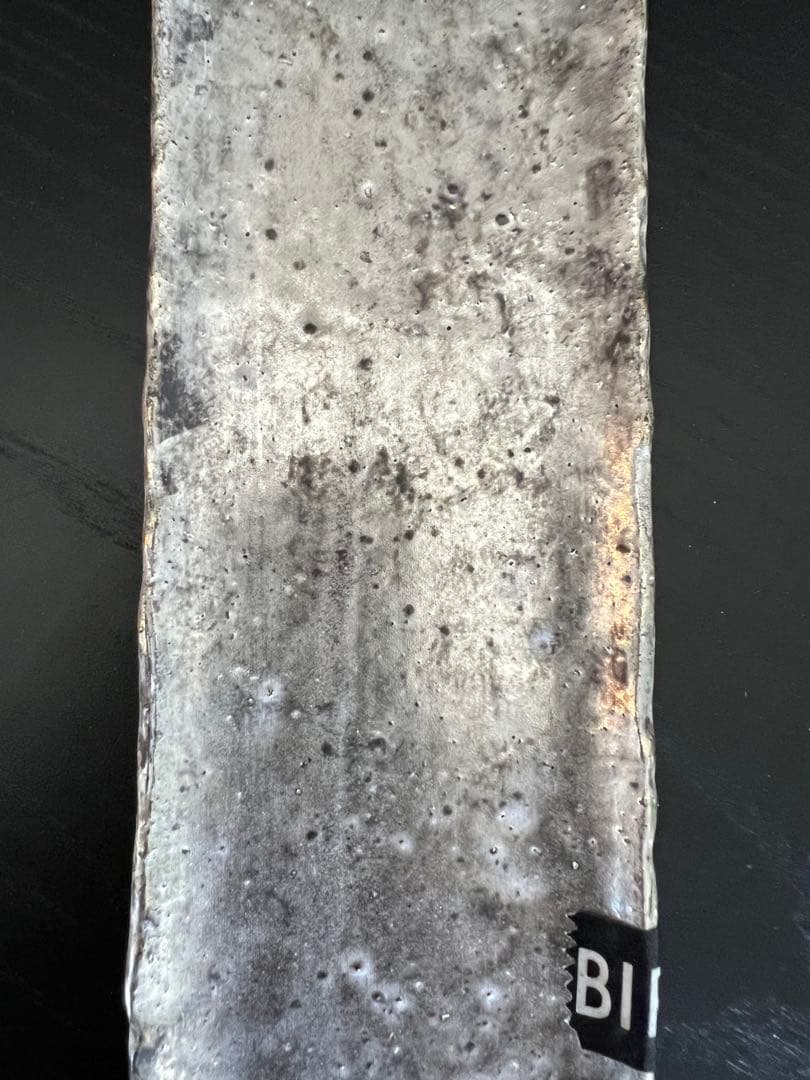 谷井直人　銀彩シルバー×黒 長皿（細）　希少　限定レア　(印Aテープあり)