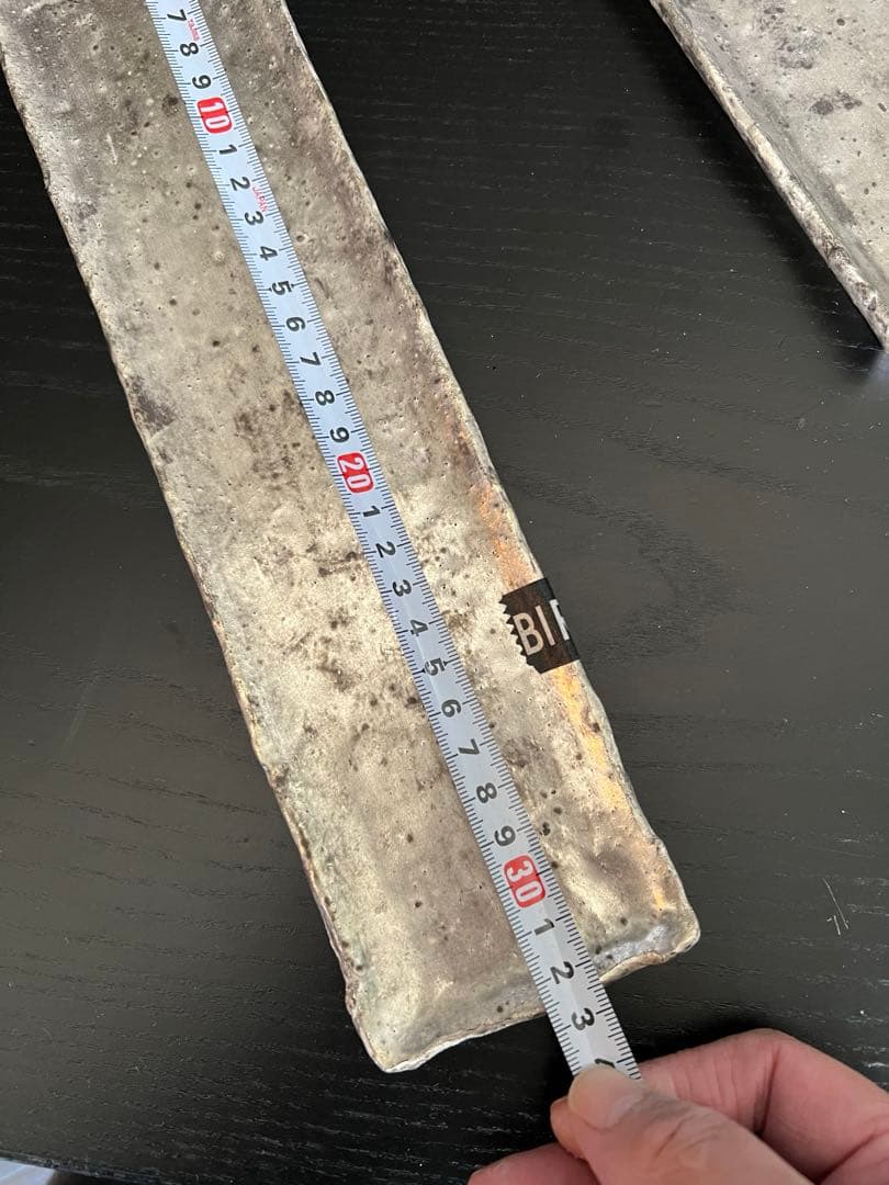 谷井直人　銀彩シルバー×黒 長皿（細）　希少　限定レア　(印Aテープあり)