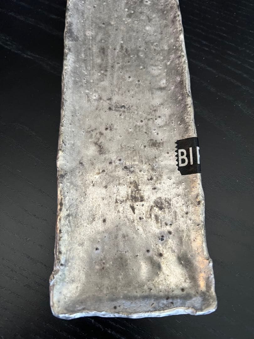 谷井直人　銀彩シルバー×黒 長皿（細）　希少　限定レア　(印Aテープあり)