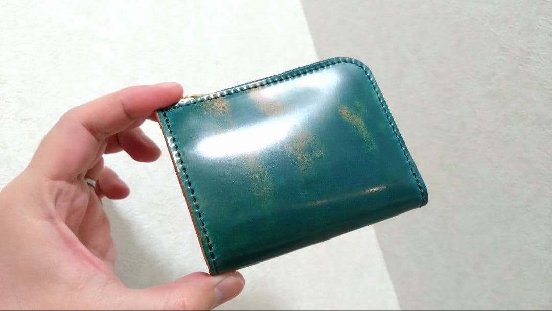 一点物★未使用★リアクト（Re-ACT）コードバンL字ファスナー財布　レザー