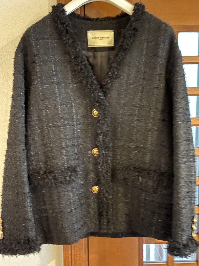 ユナイテッドアローズ ファンシーツイード Ｖネック 36