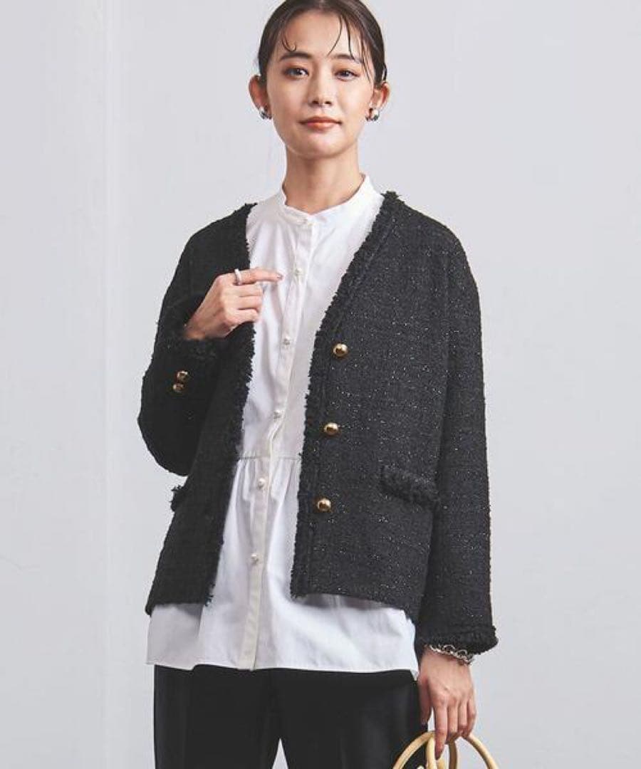 ユナイテッドアローズ ファンシーツイード Ｖネック 36