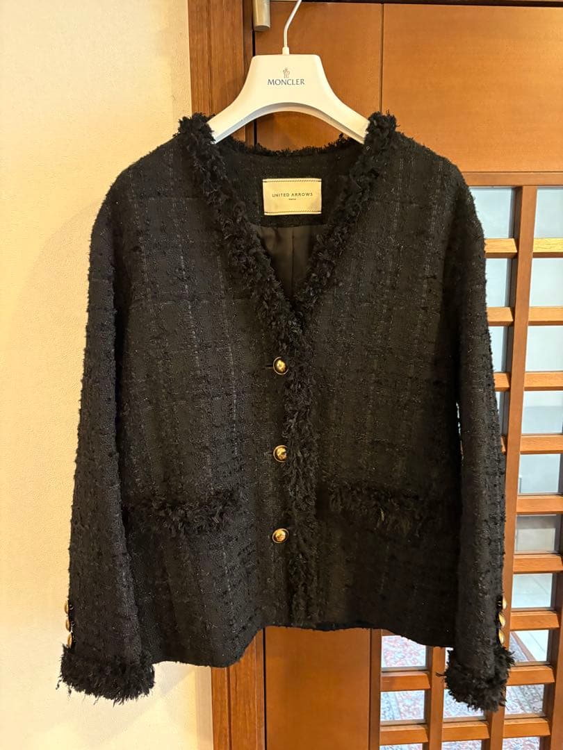 ユナイテッドアローズ ファンシーツイード Ｖネック 36