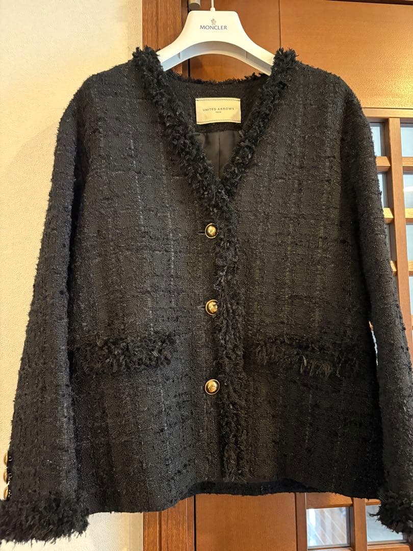 ユナイテッドアローズ ファンシーツイード Ｖネック 36