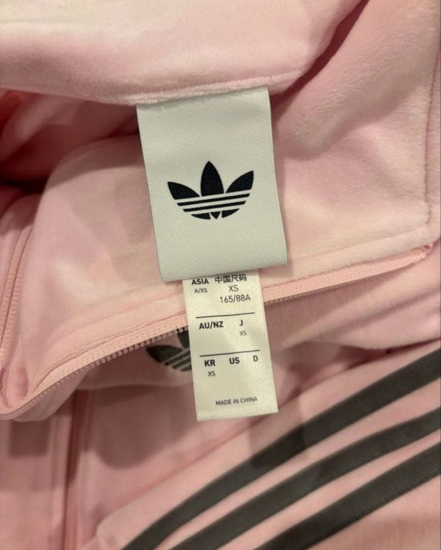 adidas × SNIDELベロア トラックジャケット パステル ピンク XS