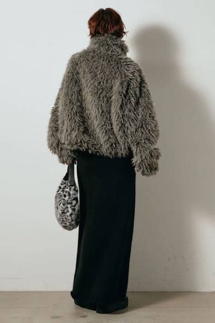 新品エシカESICAミックスシープファースタンドブルゾン アウター チャコール