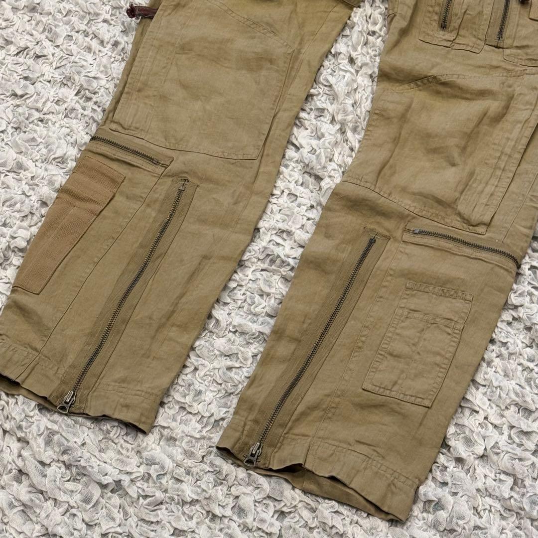 90s【ポロ ラルフローレン】 パラシュート カーゴパンツ リネン 32