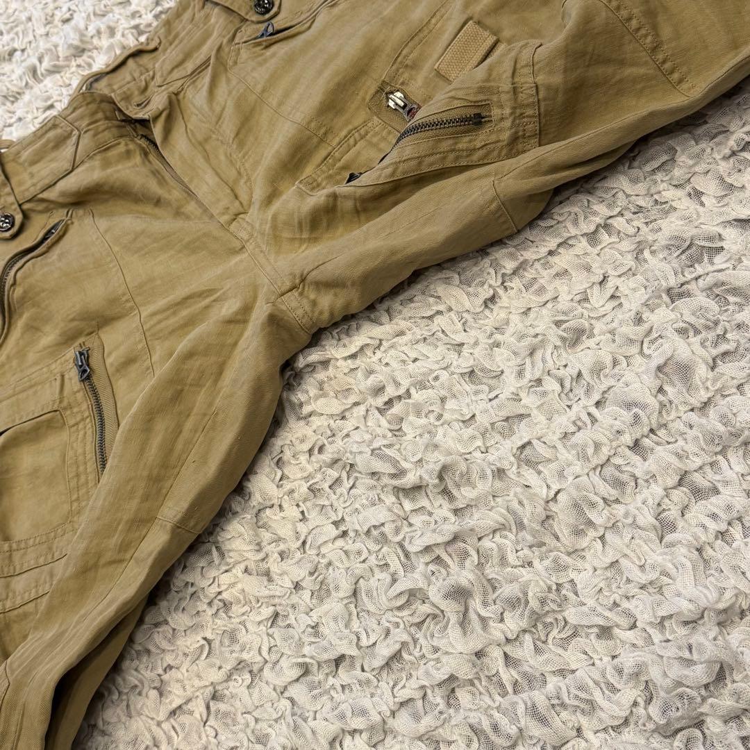 90s【ポロ ラルフローレン】 パラシュート カーゴパンツ リネン 32