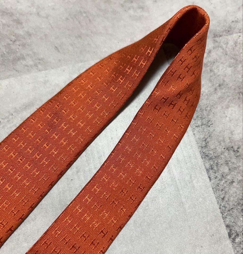 HERMES ネクタイ ハイブランド ファソネ オレンジ