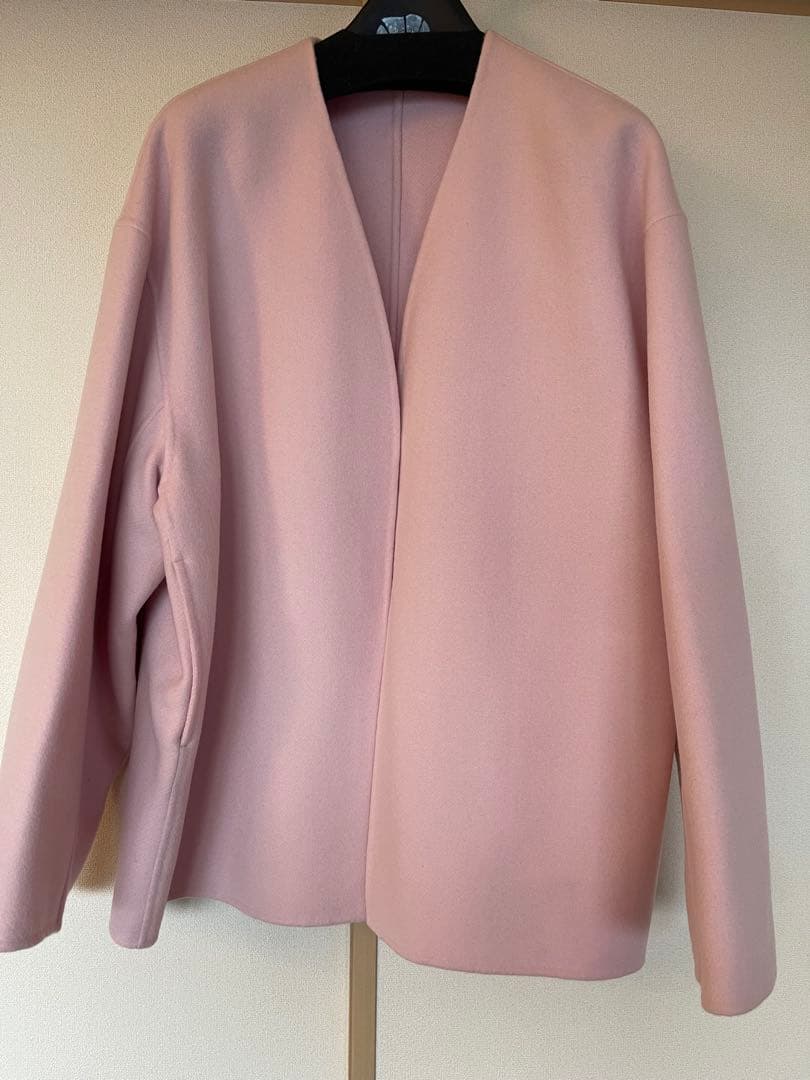 定価39930円23区 MANTECOリバー ショート コート ピンク/ 40