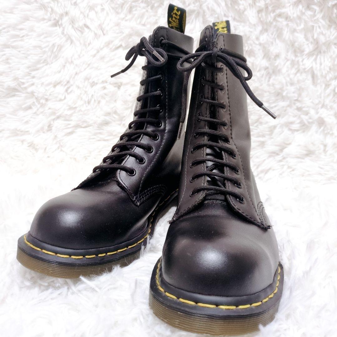 美品✨ドクターマーチン スチールトゥ 10ホール UK9 ハードモデル