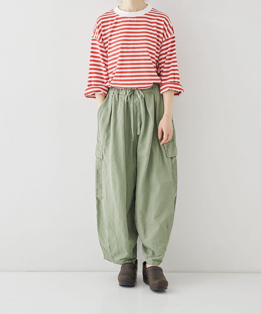 ネストローブ♡コットンリネン石目コクーンカーゴパンツ