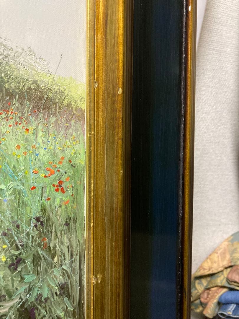 油彩 肉筆(仮)山路にて 【J C Cubaynes】フランス人作家 印象派風