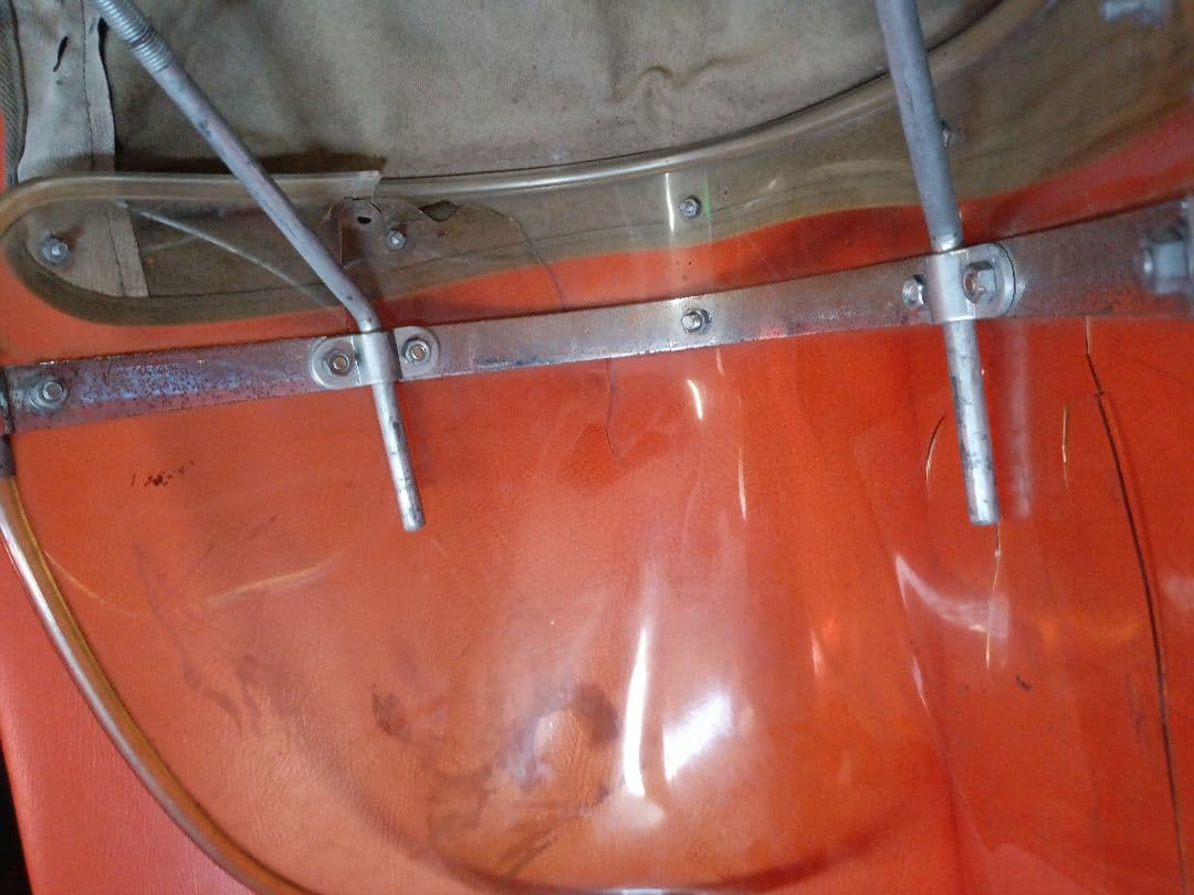 風防30cm　当時物やれ仕様、本黄ばみ　旧車ビンテージ