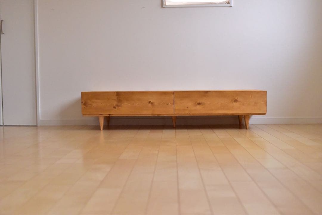 無垢材】テレビボード150 オーク色　木脚　北欧風　無垢材