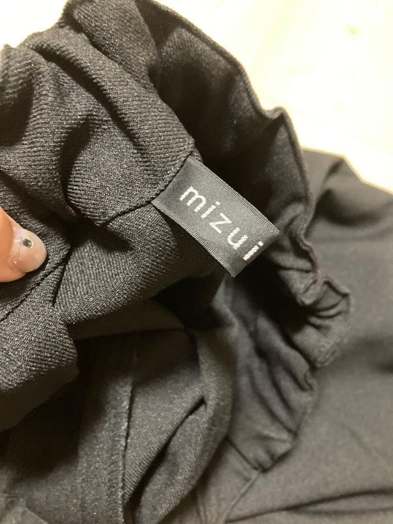 美品 ミズイロインド ワイドカーゴパンツ ブラック 黒