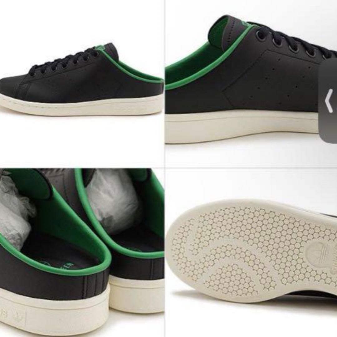 【新品未使用】アディダスタンスミスミュール黒ブラック妊婦マタニティ緑グリーン