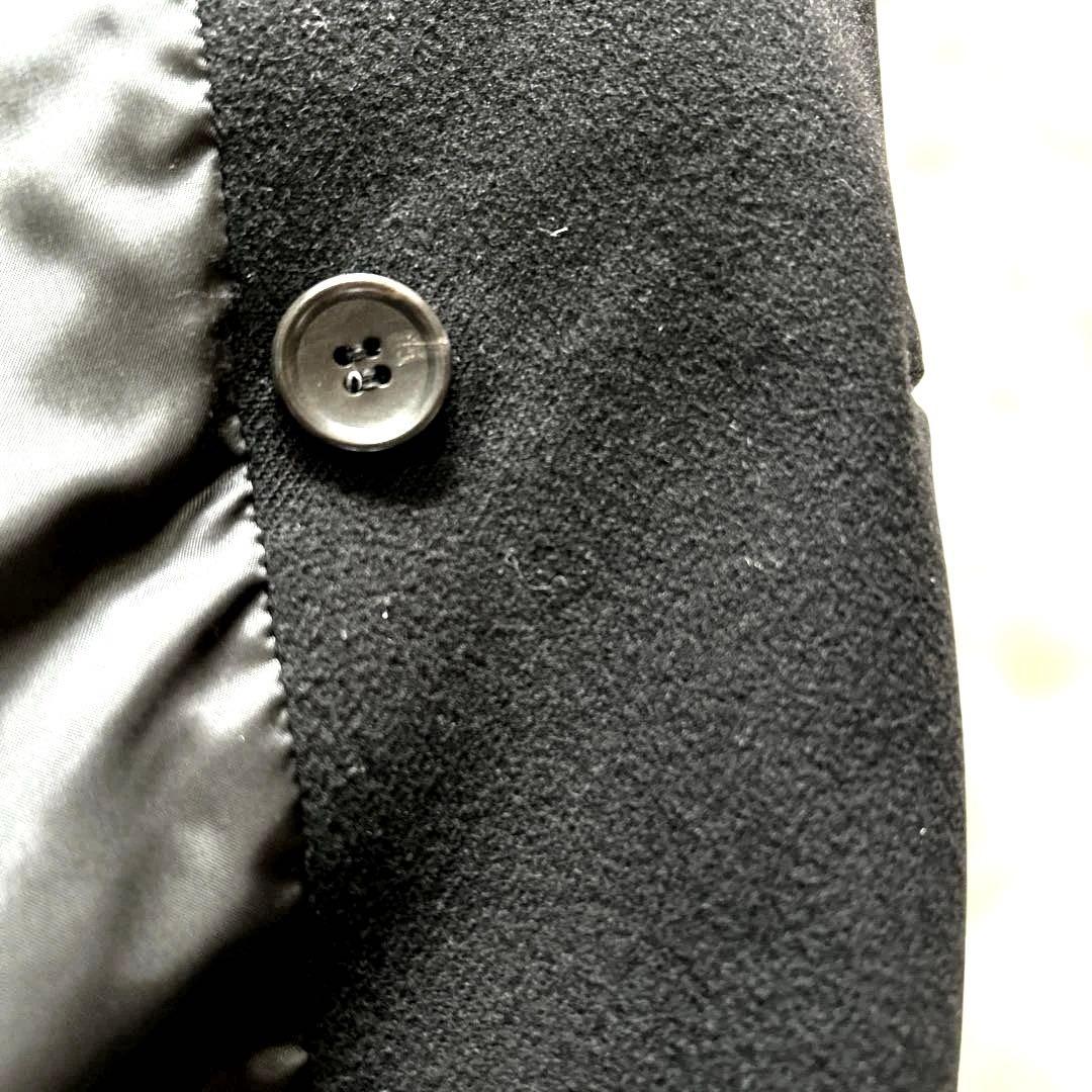 【美品】カシミヤ100% 極上ロングチェスターコート　ダブルブレスト ブラック