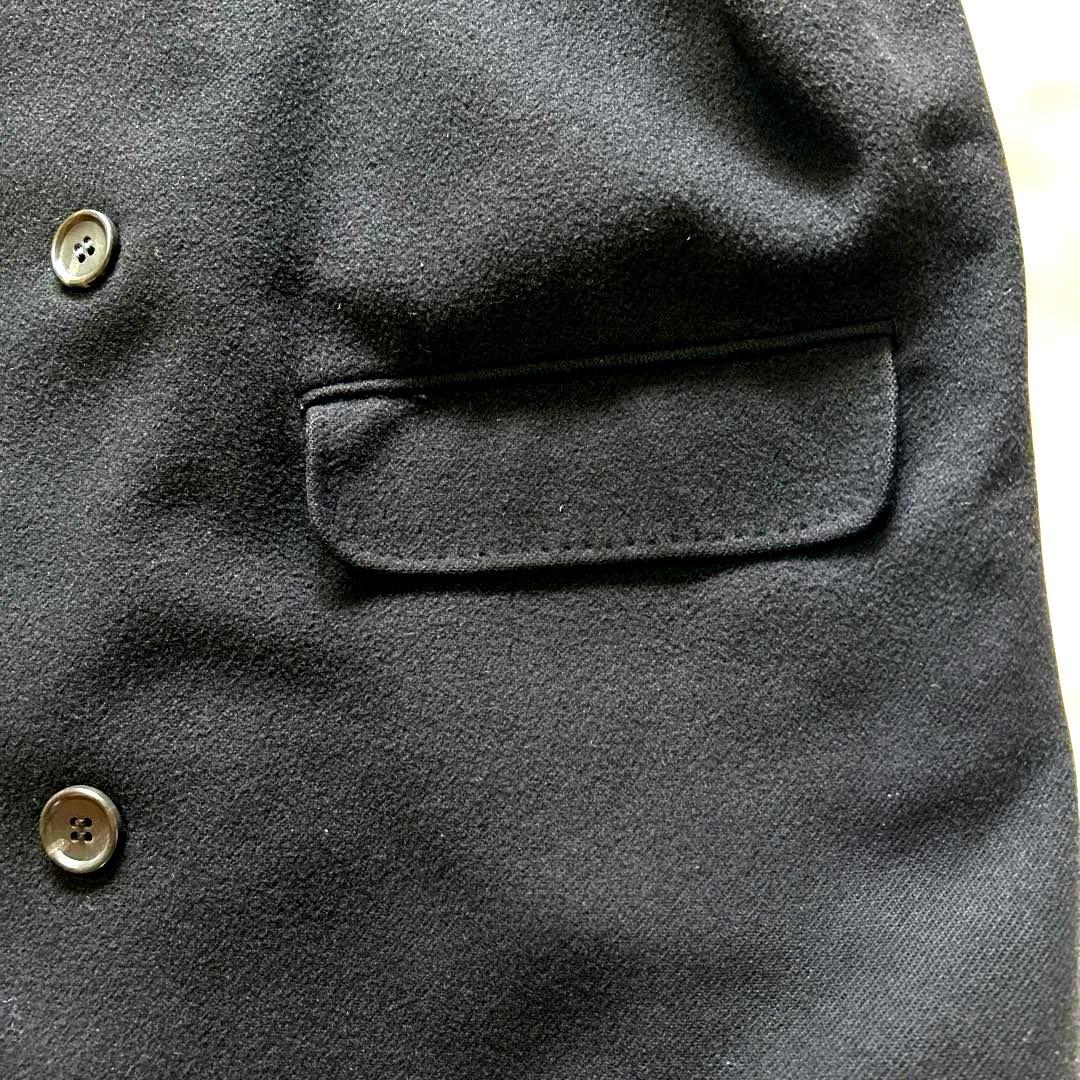 【美品】カシミヤ100% 極上ロングチェスターコート　ダブルブレスト ブラック