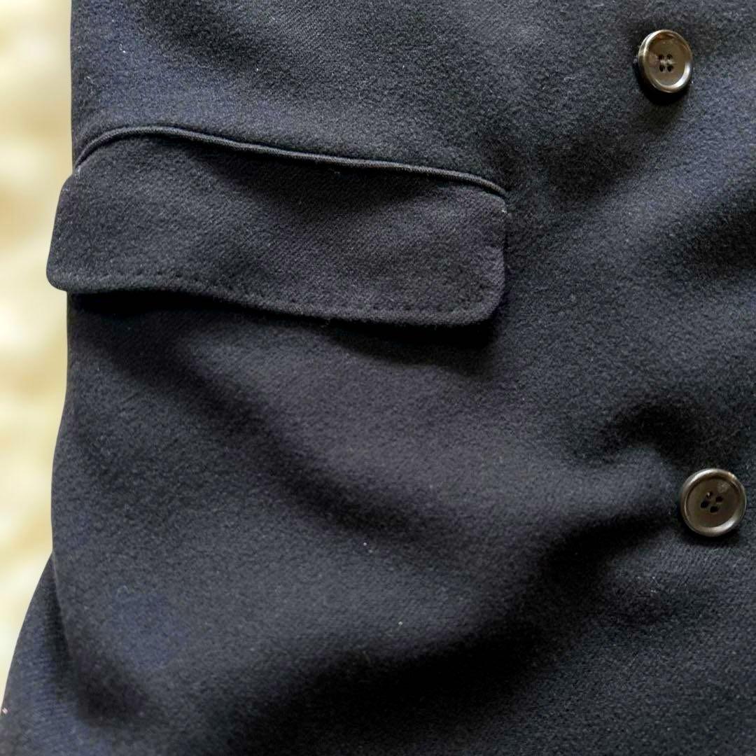【美品】カシミヤ100% 極上ロングチェスターコート　ダブルブレスト ブラック