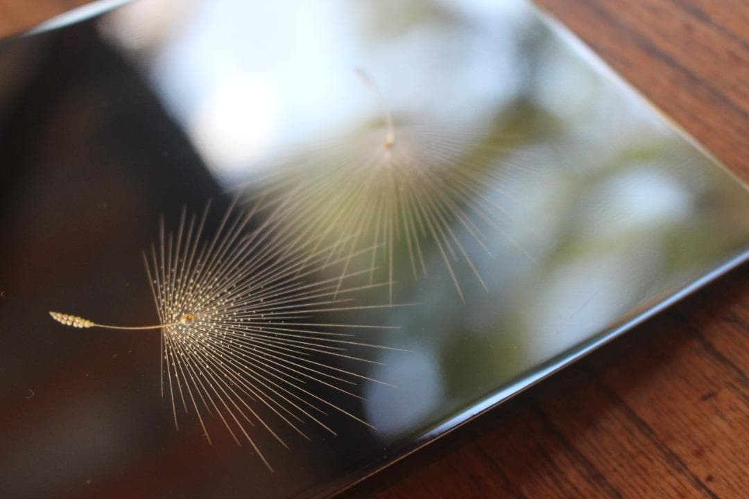 デッドストック！上質黒漆に極上綿毛沈金の映える銘々皿5点（検輪島塗菓子皿小皿