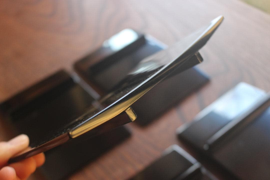 デッドストック！上質黒漆に極上綿毛沈金の映える銘々皿5点（検輪島塗菓子皿小皿