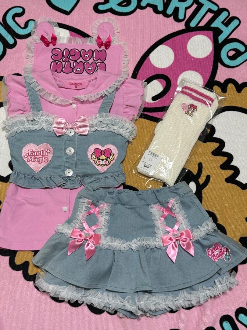 専用 アースマジック クマ耳Tシャツ・ビスチェ・スカパン ・ルーズ 130せんち