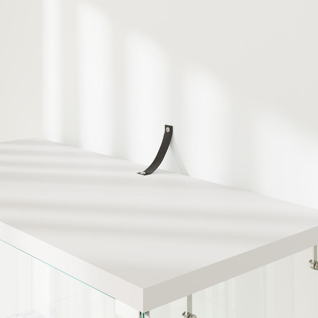 【ホワイト】 LED照明・引出し付 ガラス収納キャビネット4段 両開ドア